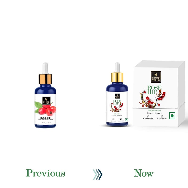 Good Vibes Rosehip Face Serum | Radiant Glow Formula for Clear, Smooth Skin | Hydrating Anti-Aging Facial Serum with Vitamin A & C | No Parabens, No Sulphates | All Skin Types | 1.01 Fl Oz (30ml) - Image 2